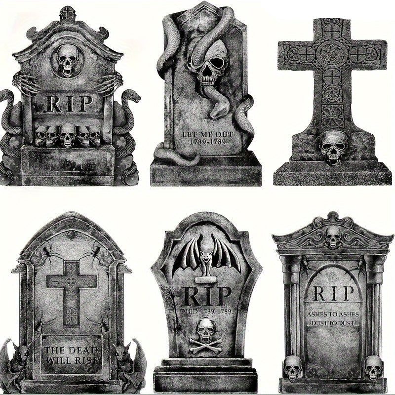 Set de 6 Lápidas de Halloween