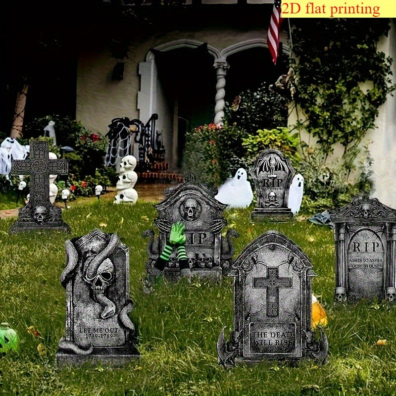 Set de 6 Lápidas de Halloween